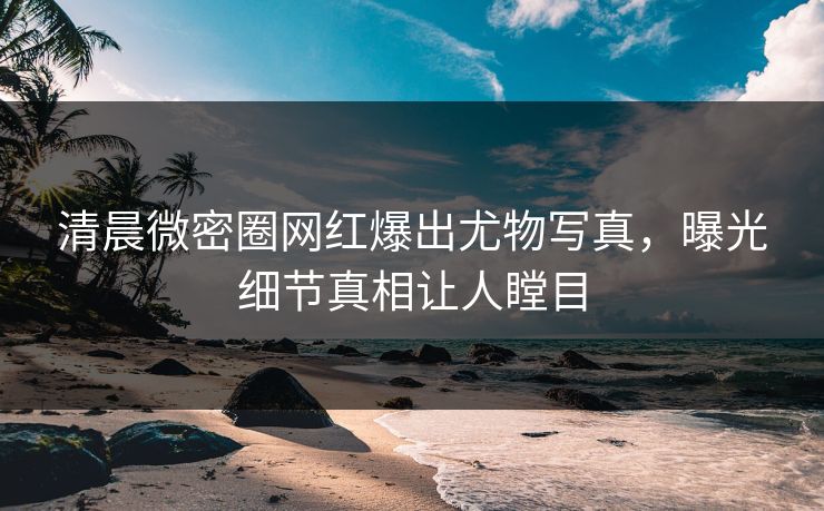 清晨微密圈网红爆出尤物写真，曝光细节真相让人瞠目