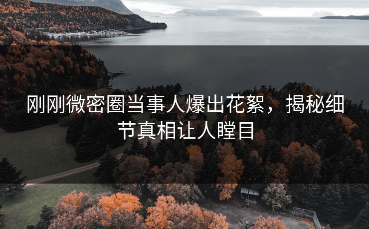 刚刚微密圈当事人爆出花絮，揭秘细节真相让人瞠目
