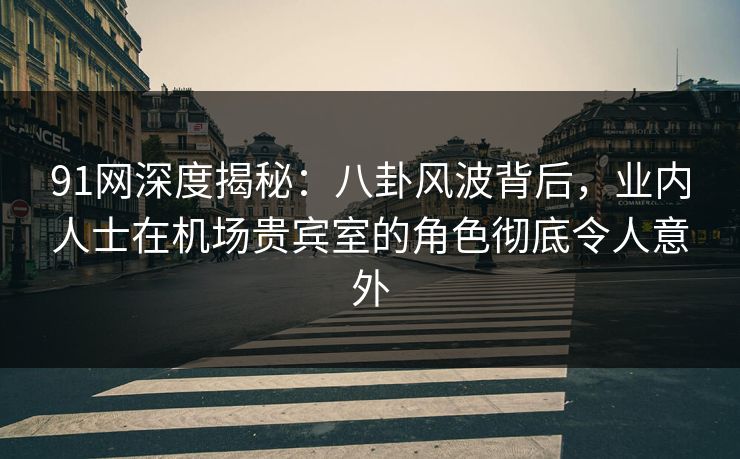 91网深度揭秘：八卦风波背后，业内人士在机场贵宾室的角色彻底令人意外