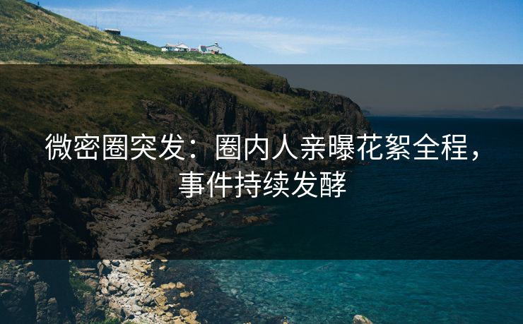 微密圈突发：圈内人亲曝花絮全程，事件持续发酵