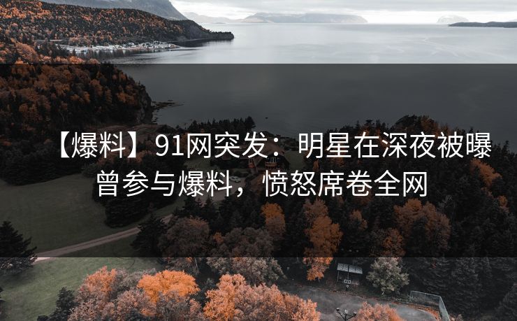 【爆料】91网突发：明星在深夜被曝曾参与爆料，愤怒席卷全网